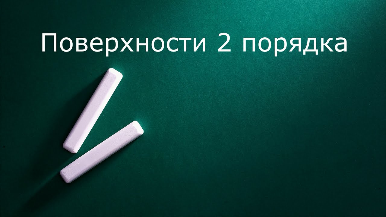 Поверхности 2 порядка