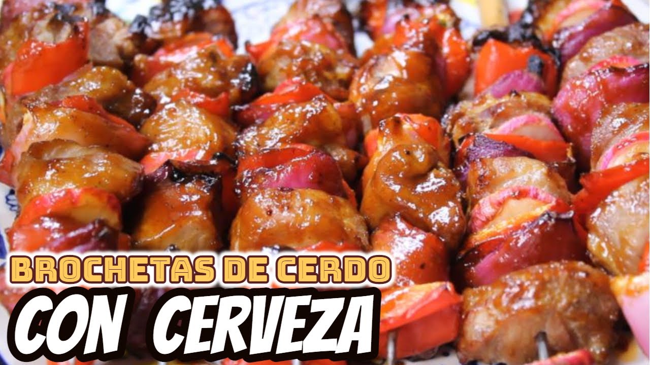 Brochetas de carne de Puerco marinadas con Cerveza!!😋🍺👈🏻