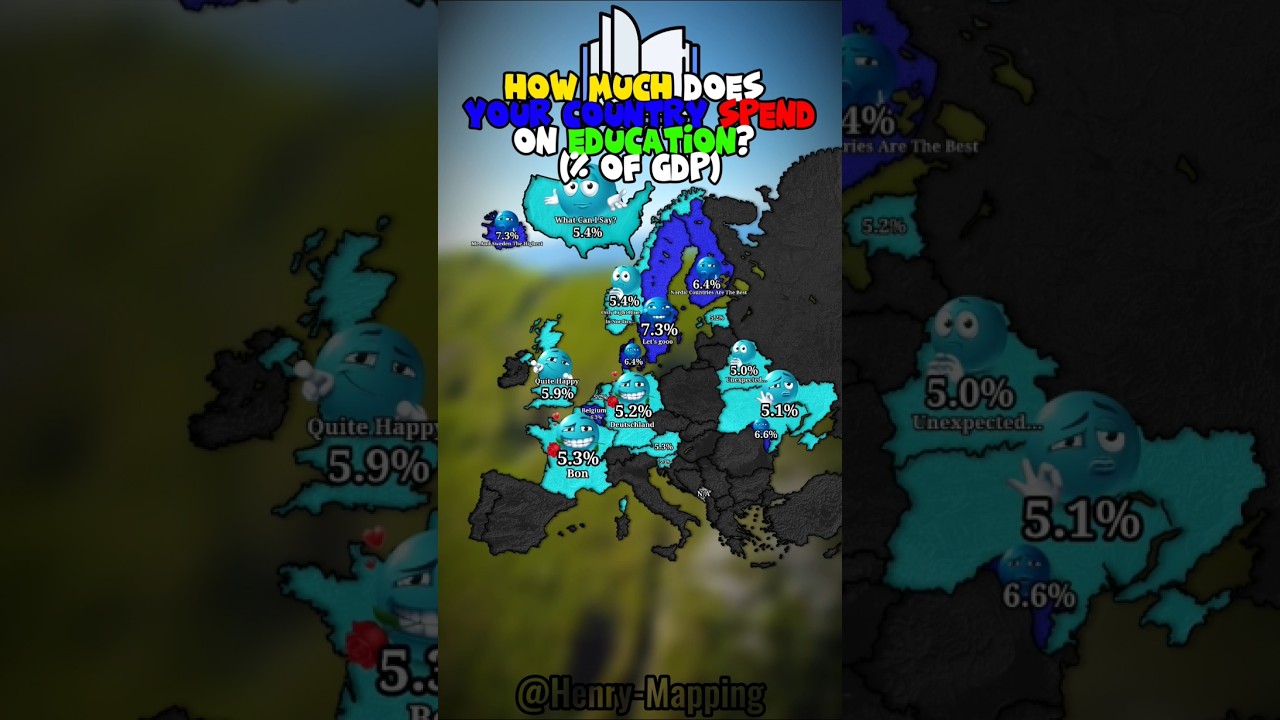 How Much Does Your Country Spend On Education? (% Of GDP) #europe #mapping #mapper #map #geography