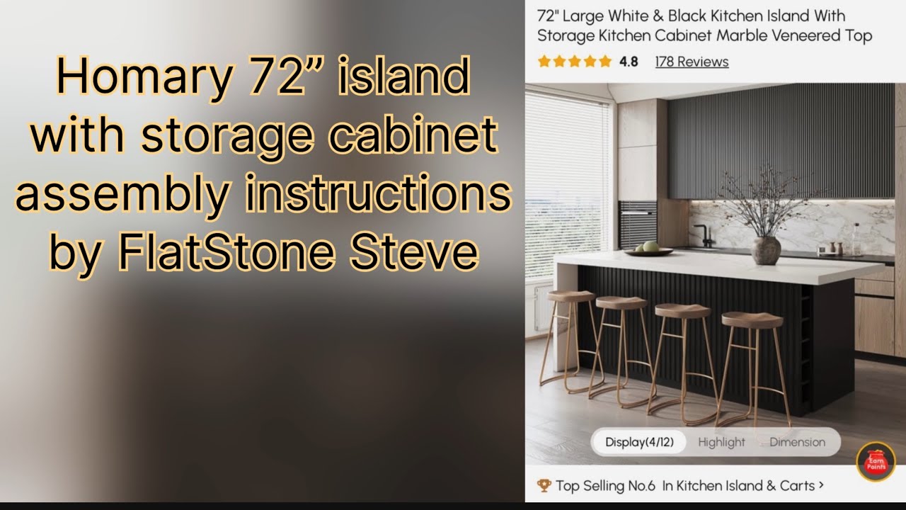 Homary 72” island with storage cabinet assembly instructions