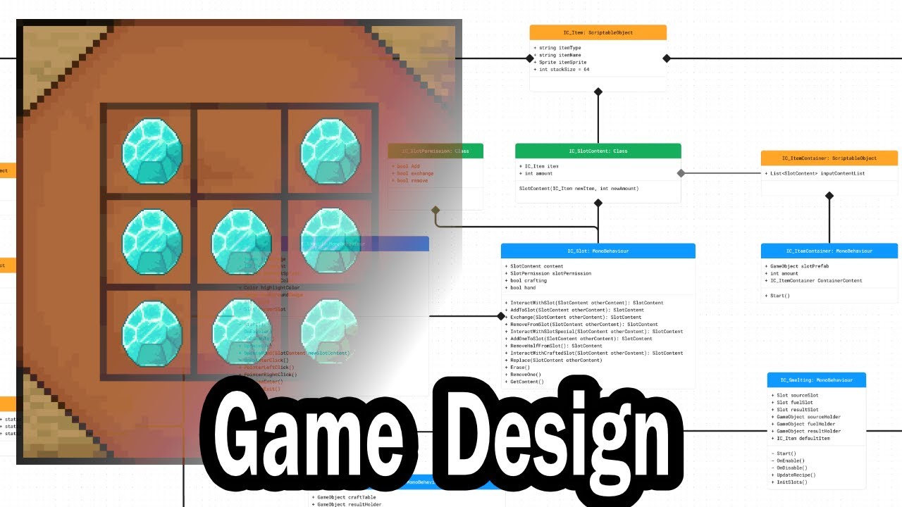 Minecraft Like Inventory & Crafting System in UML, Unity - Game Design #5
