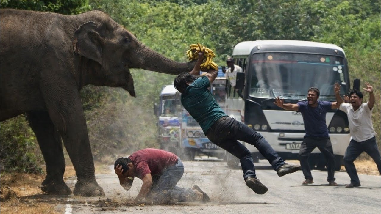 Feeding Elephant Goes Wrong 😨 Brutal Attack!😱