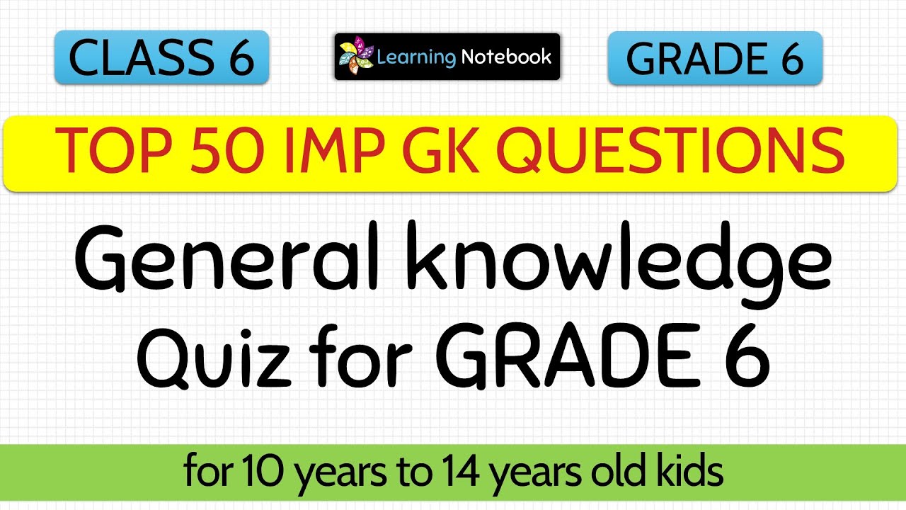 Class 6 Top 50 Important GK quiz - Class 6 General Knowledge Quiz | GK questions
