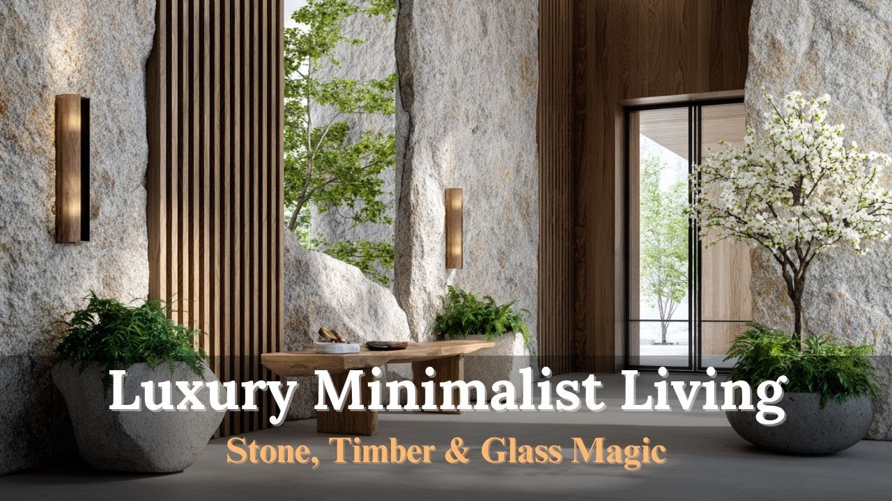 Luxury Minimalist Home Design  Stone, Timber & Glass Walls Blending Indoor–Outdoor Perfection