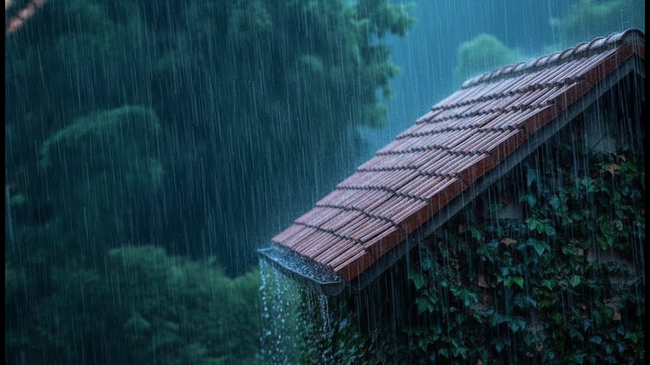 30 MINUTES No Ads Rain Sounds for Sleeping - ASMR Extreme Rain On Tin Roof for Chronic Insomnia