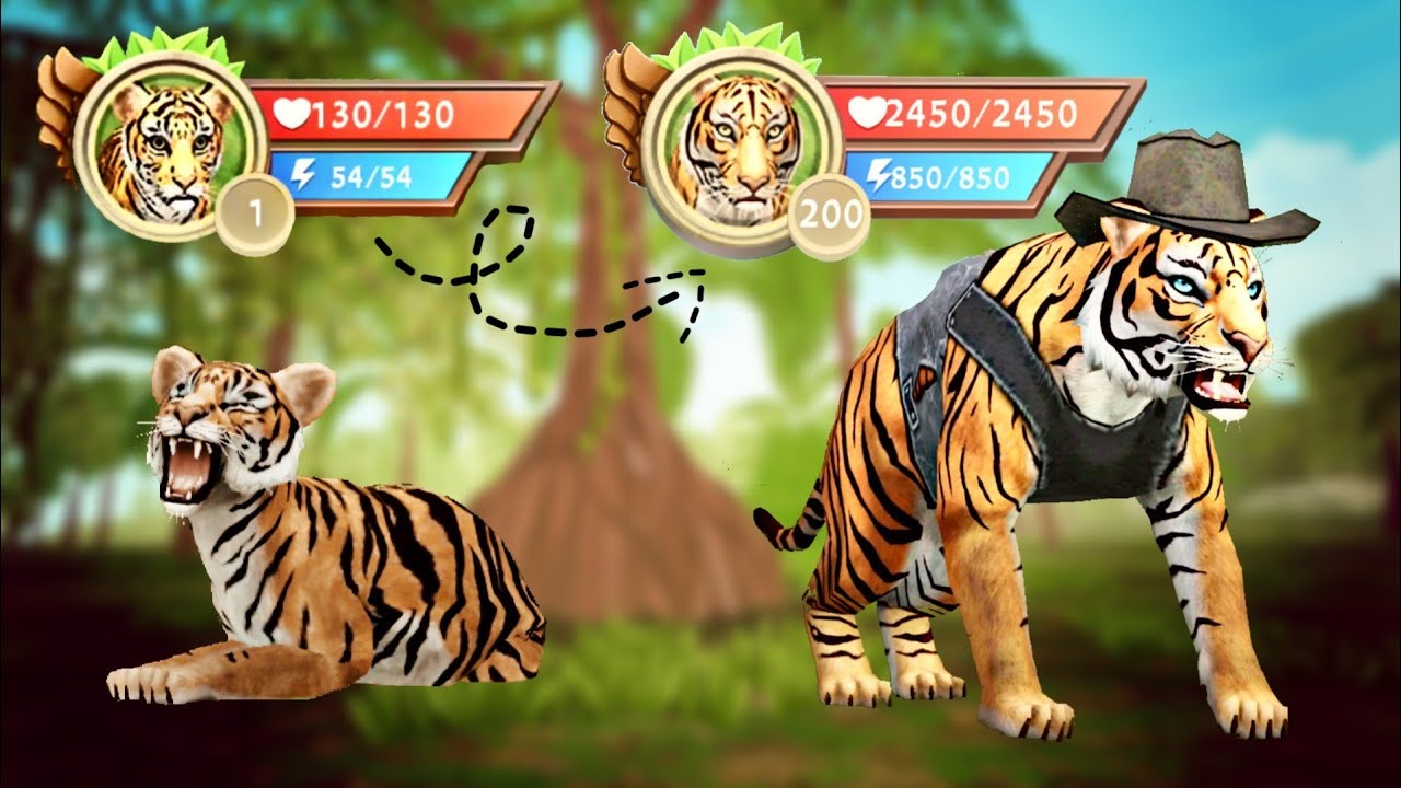 WildCraft: Level 1 to 200 on tiger🐯 ~DARKskCz~