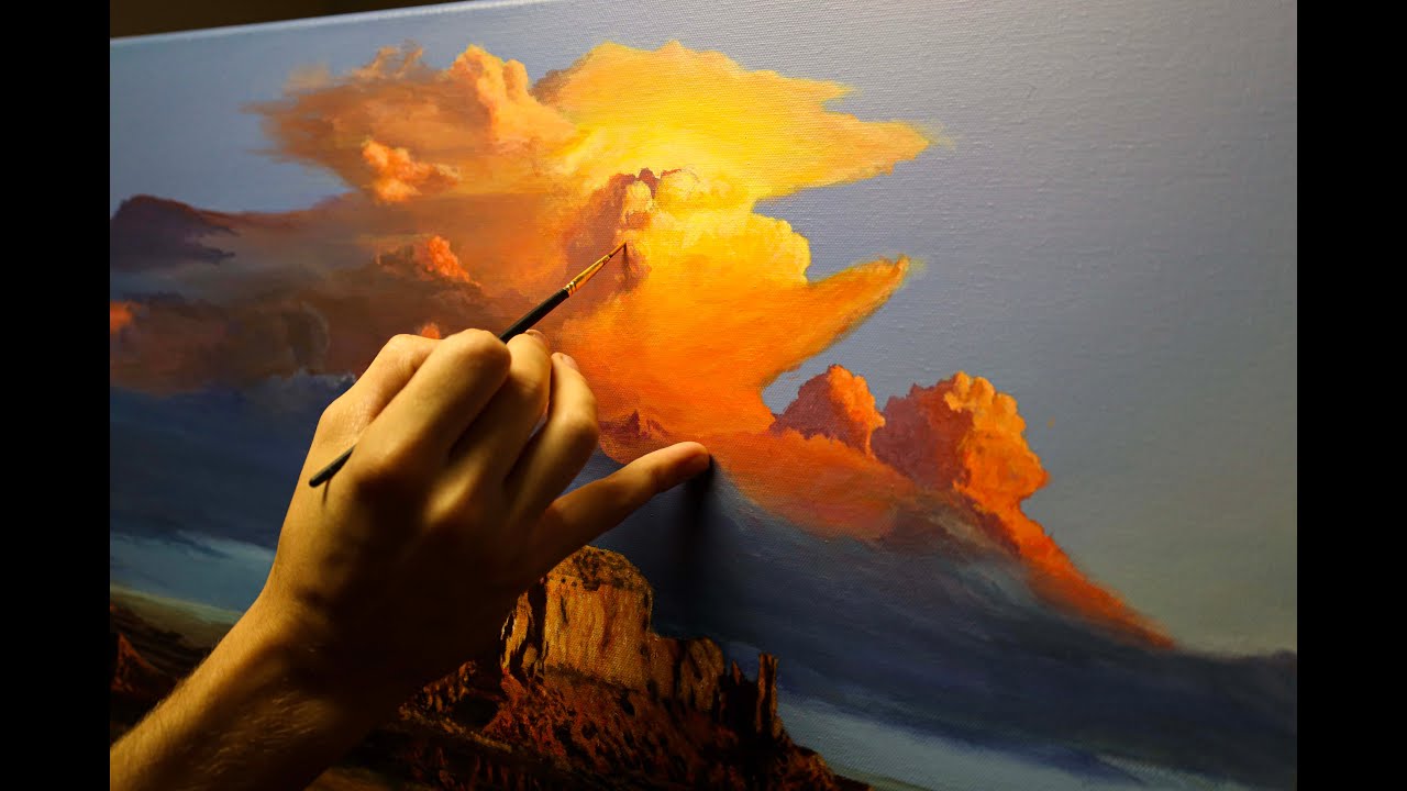 Realistic Western Cloud Painting | How to paint realistic clouds like a pro | Western edition