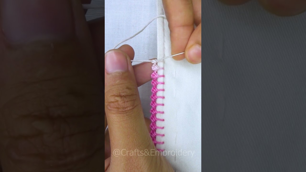 🔥 Most viral 💖 Cute border stitch tutorial! #trending  #cute #art #viral #embroidery #tutorial #diy