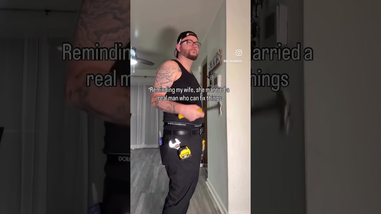 Reminding my wife she married a real man that can fix things #couple #couplecomedy #funny #shorts