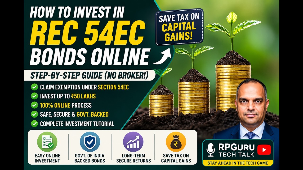 Step-by-Step Guide: How to Invest in REC 54EC Capital Gains Exemption Bonds Online (No Broker!)