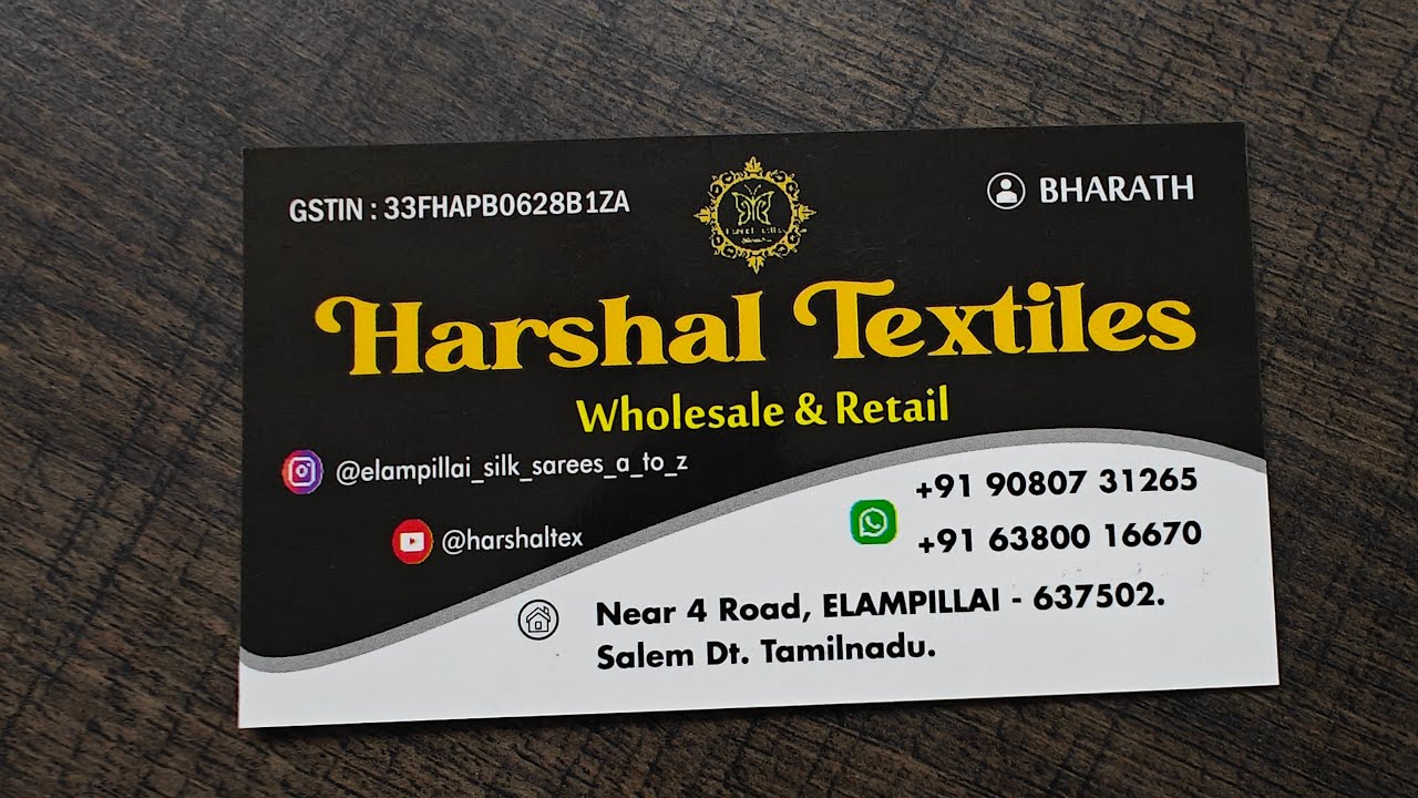 Elampillai wholesale shop harshal textiles #elampillai #saree