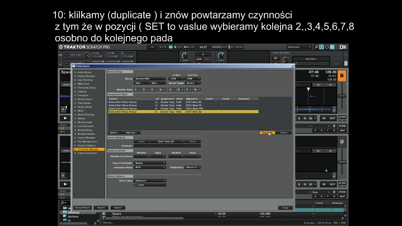 Jak ustawić TRAKTOR + LPD 8 HOT CUE ( MAPPING) PL