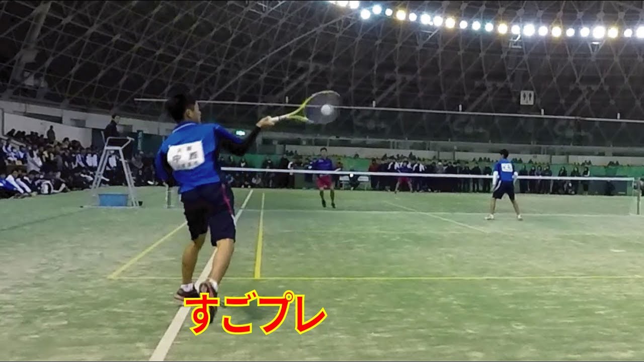 すごプレソフトテニス　高校近畿インドア2018　男子　団体戦　決勝戦　高田商業高校ー上宮高校１　中別府・林ー中西・田中
