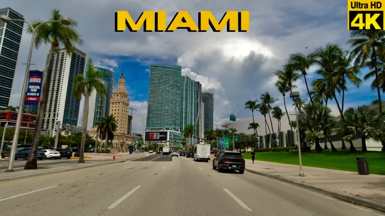 Driving MIAMI streets in stunning 4K: Downtown to South Beach, Wynwood