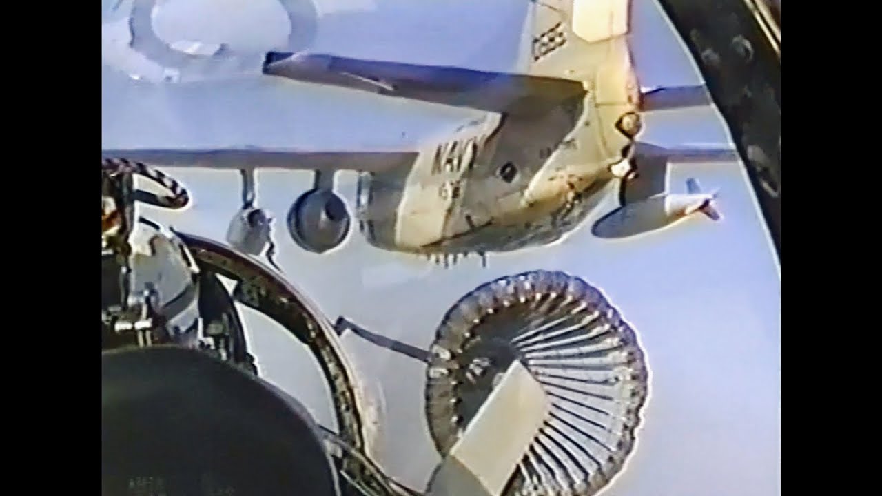 Tomcat Memories video: F-14s from VF-2, day flight ops, 1989: tanking, cockpit displays, wing sweep