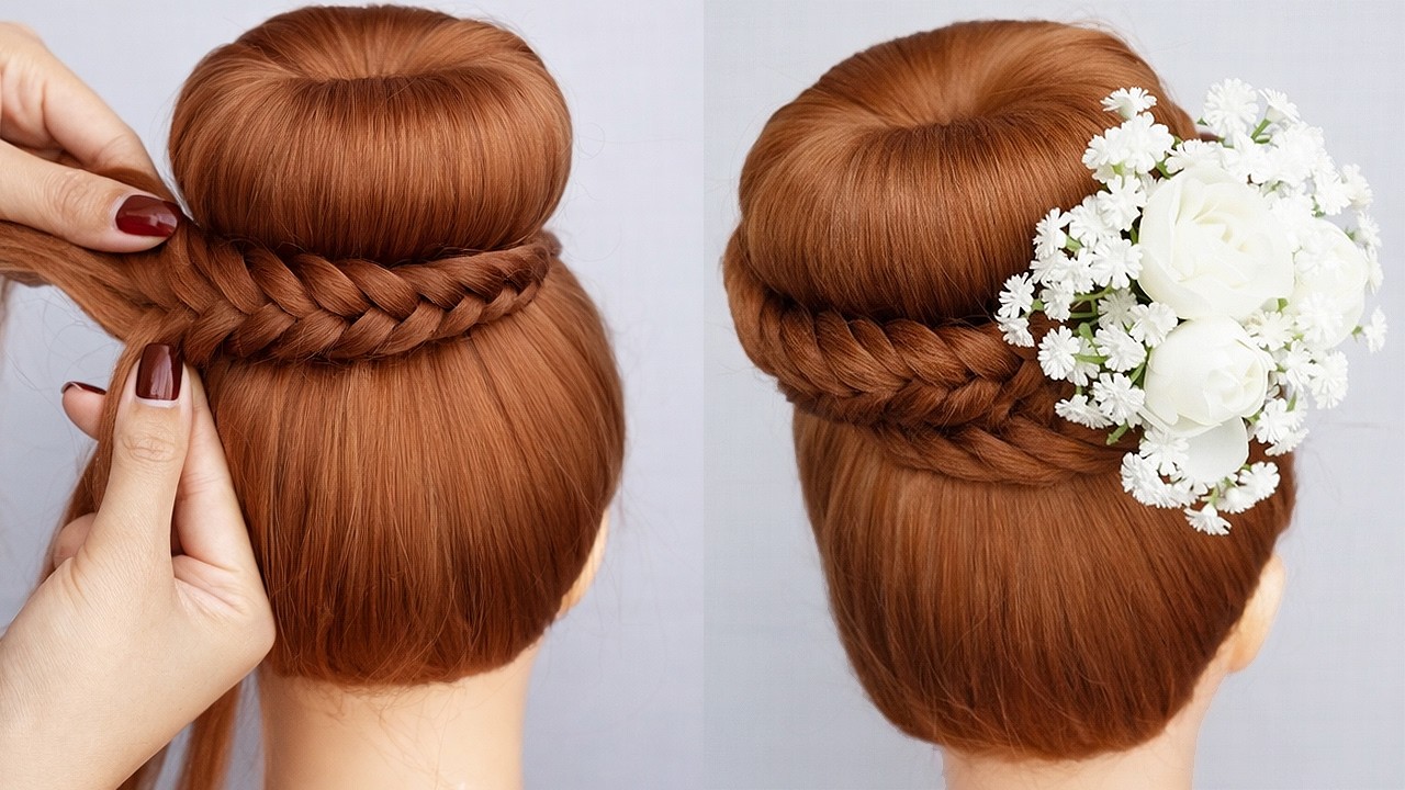 Latest Bun Hairstyles For Women In Wedding | Simple And Easy Hairstyle Step By Step