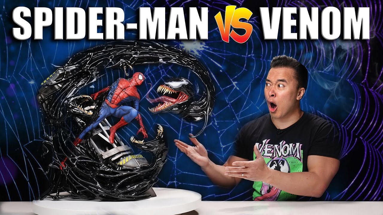 SPIDER-MAN VS. VENOM!!! Best Broken Expensive Custom Spider-Man Statue Ever Created?!
