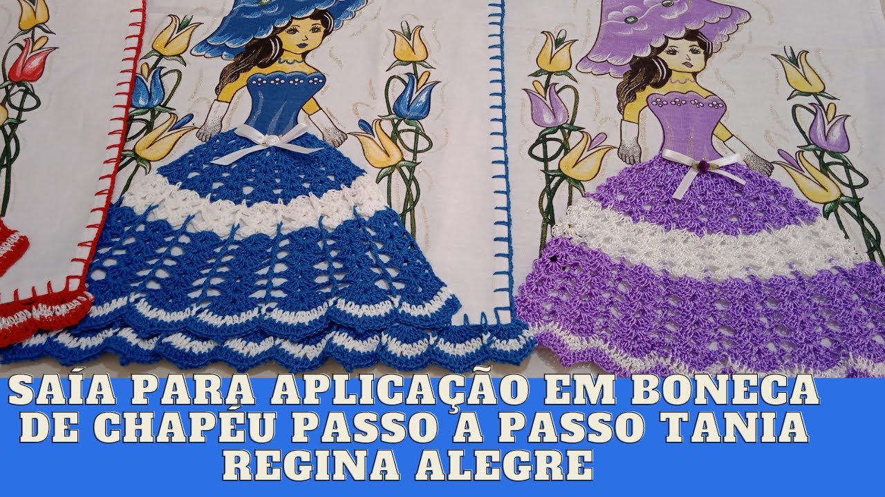 saía para aplicação em boneca de chapéu passo a passo