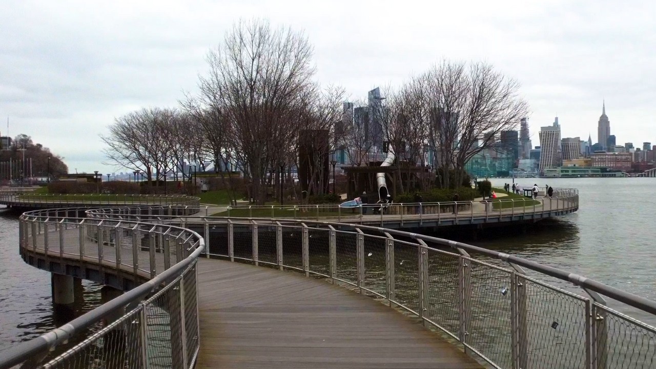 Hoboken New Jersey - 4K River Walk - Sashay Along Sinatra Park and Promenade