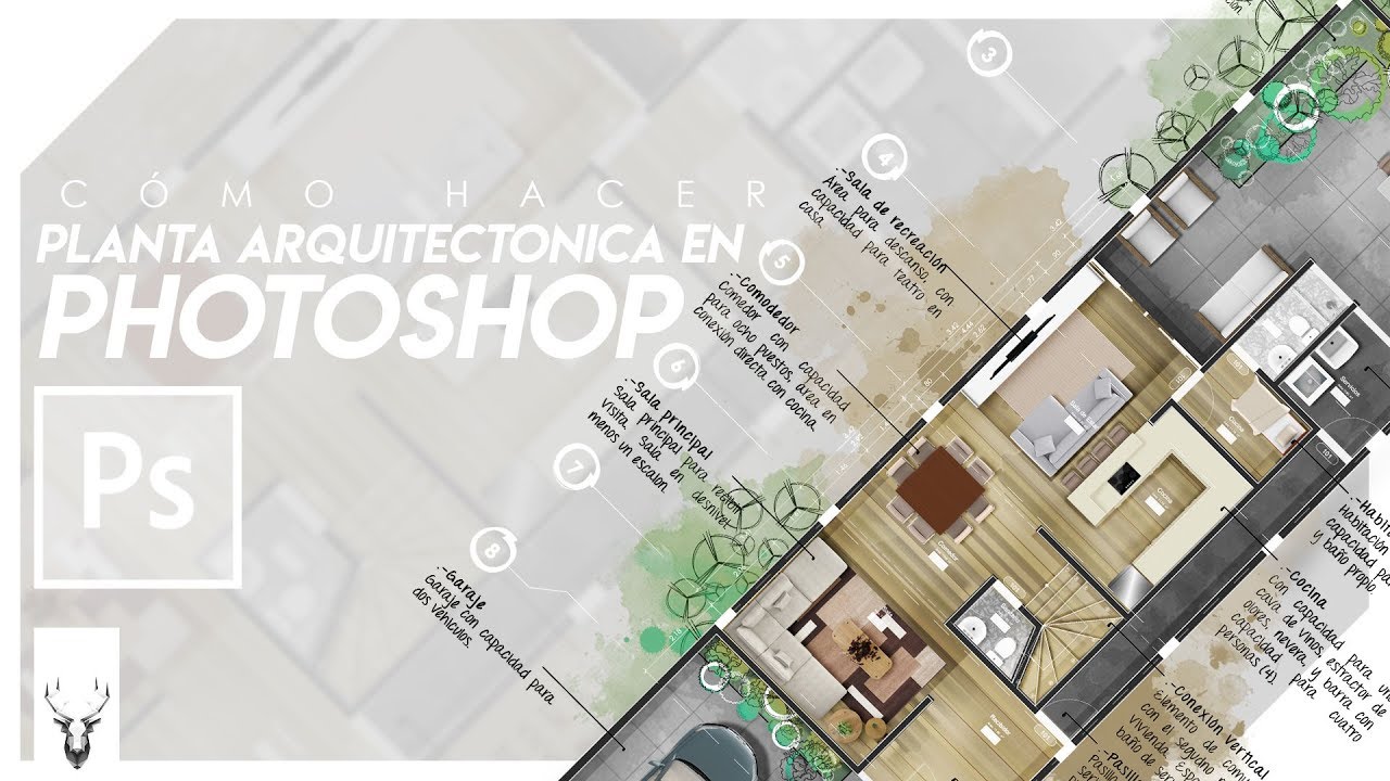 Como hacer planta con Photoshop | Photoshop para Arquitectos | Imagina 3D