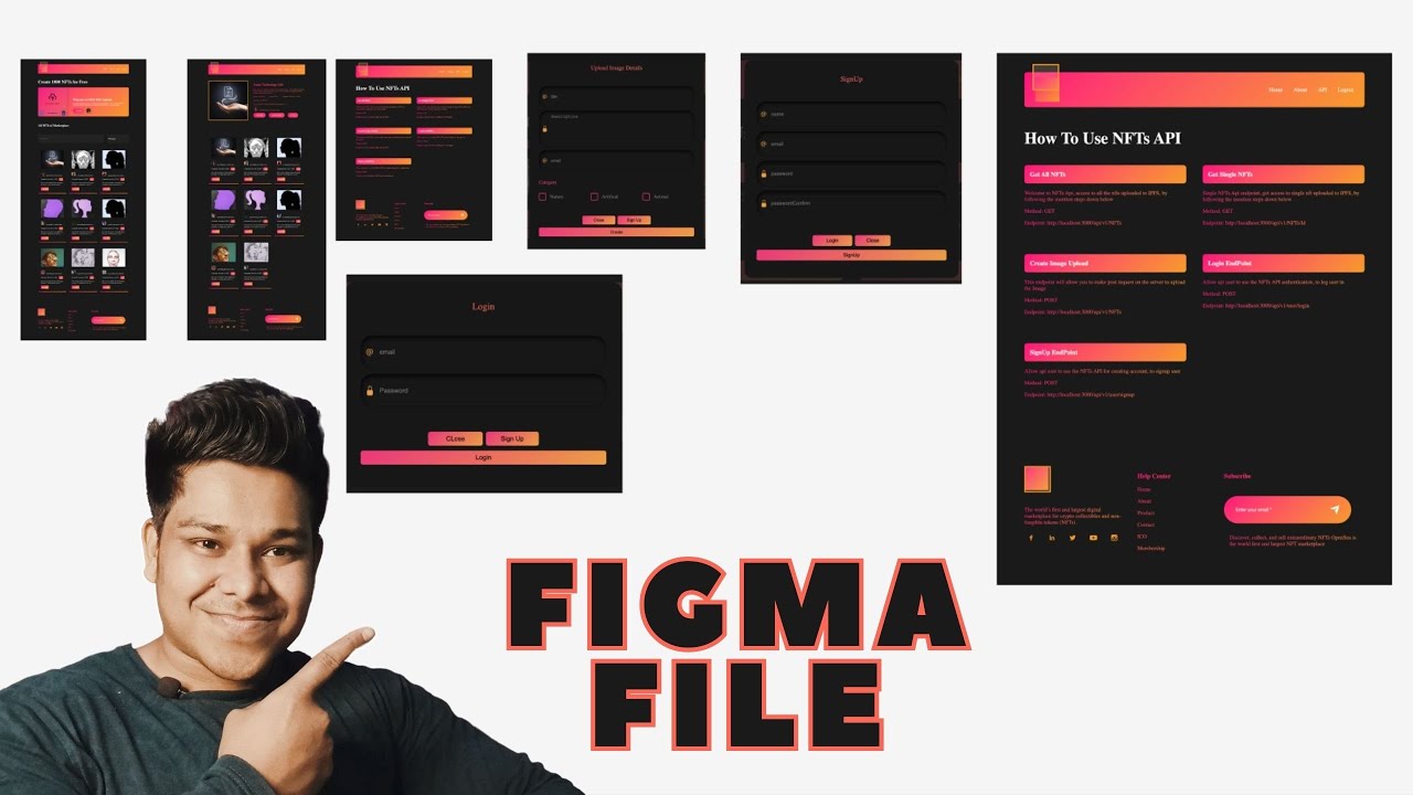 FIGMA Design For NFTs API Dapp | Get Starter Files For The Project