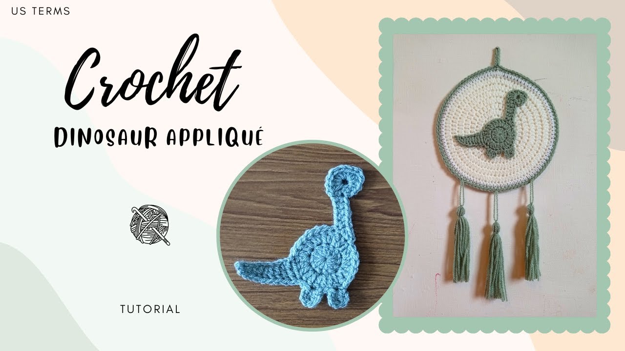 Crochet dinosaur applique || Diplodocus || Tutorial