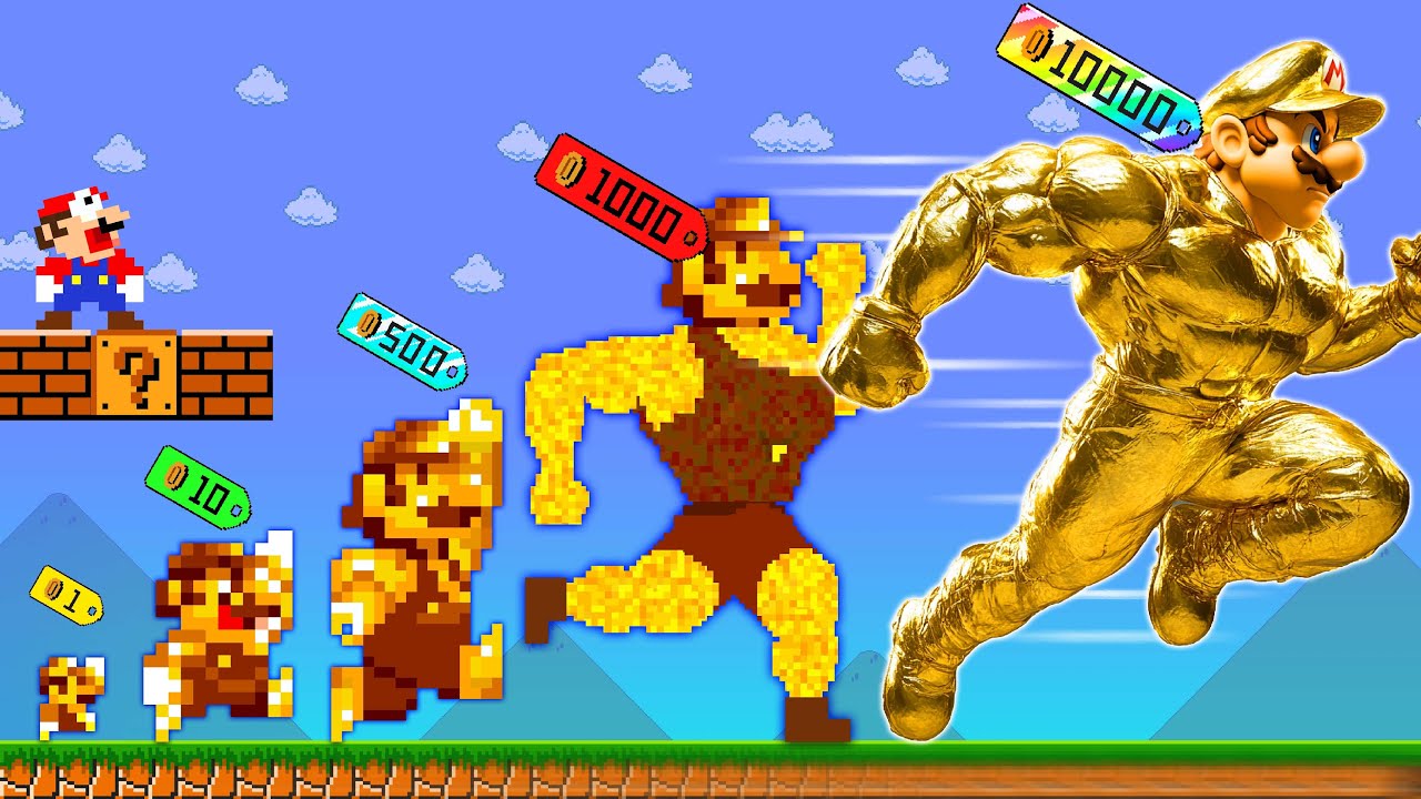 What If Everything Mario Touches turns into Gold and Become Super GOLD | Good Mario