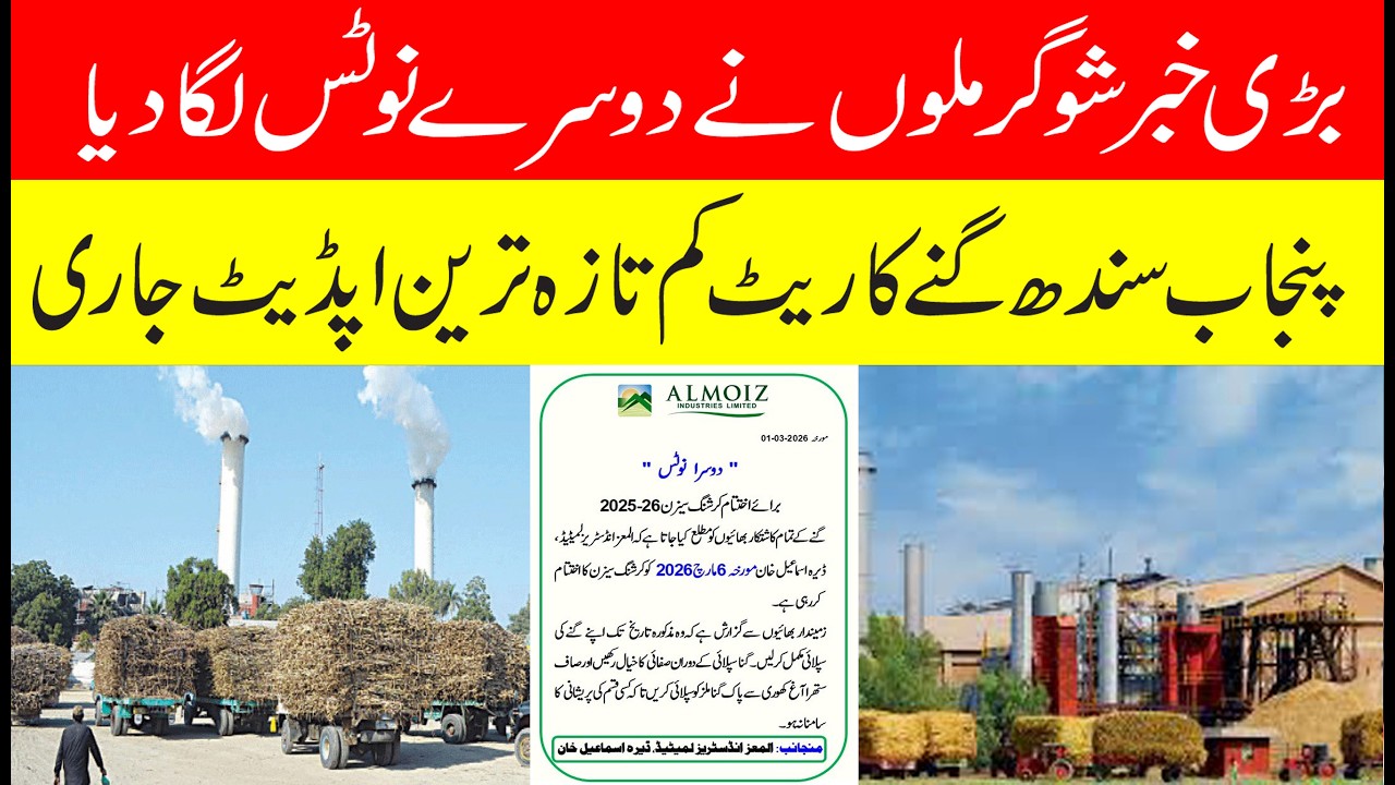 Big news on sugarcane rate 2026 | Sugar mills have issued second notices and also reduced the rate