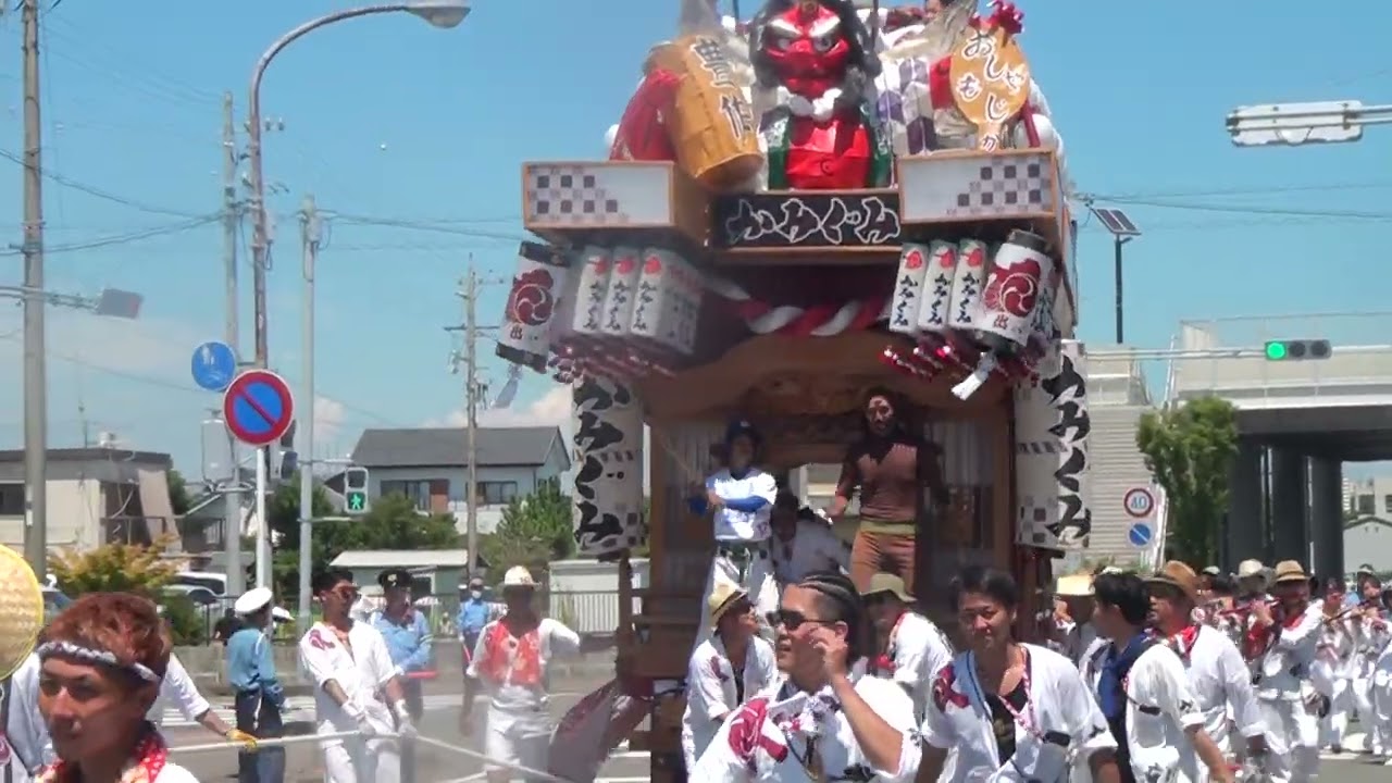 令和７年住吉神社祭典上組　山八公会堂到着