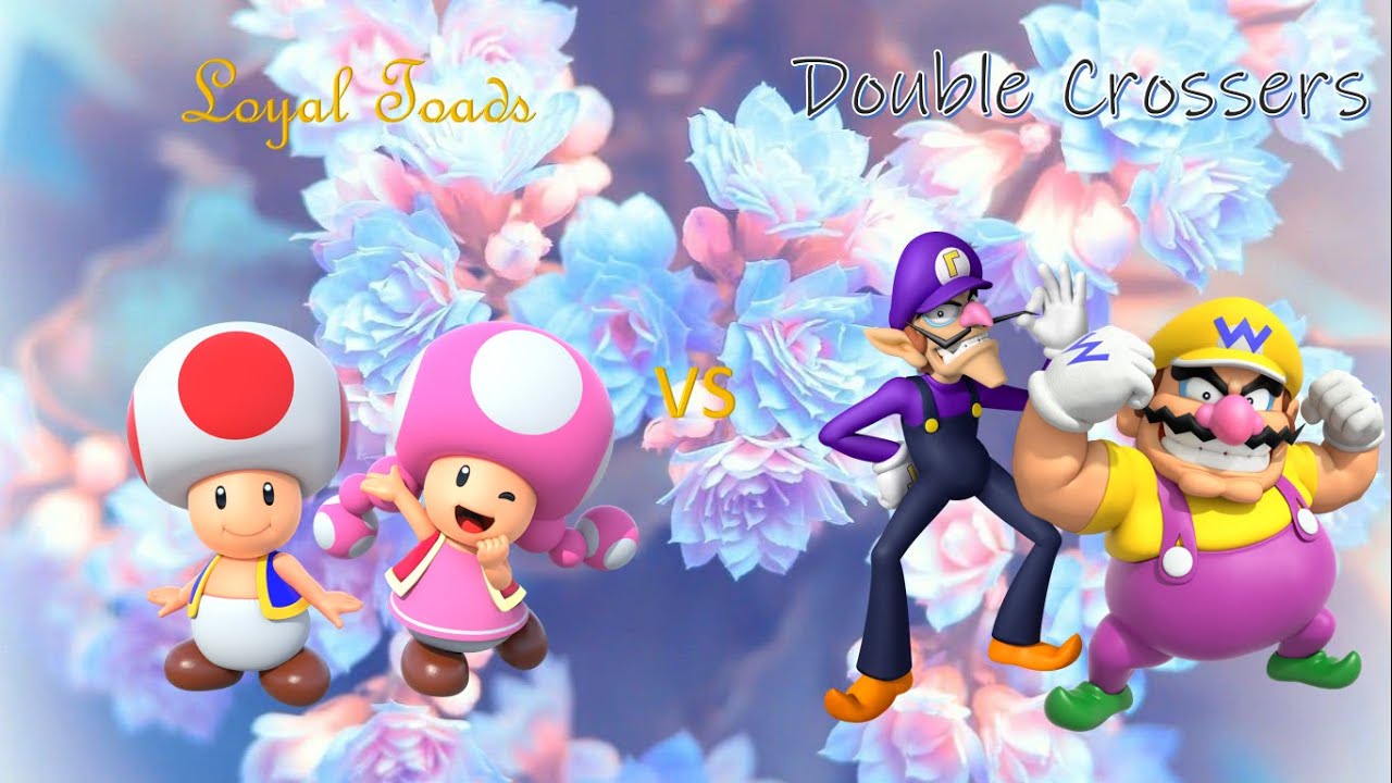 Mario Tennis Aces - Toad and Toadette vs Wario and Waluigi (Loyal Toads vs Double Crossers)
