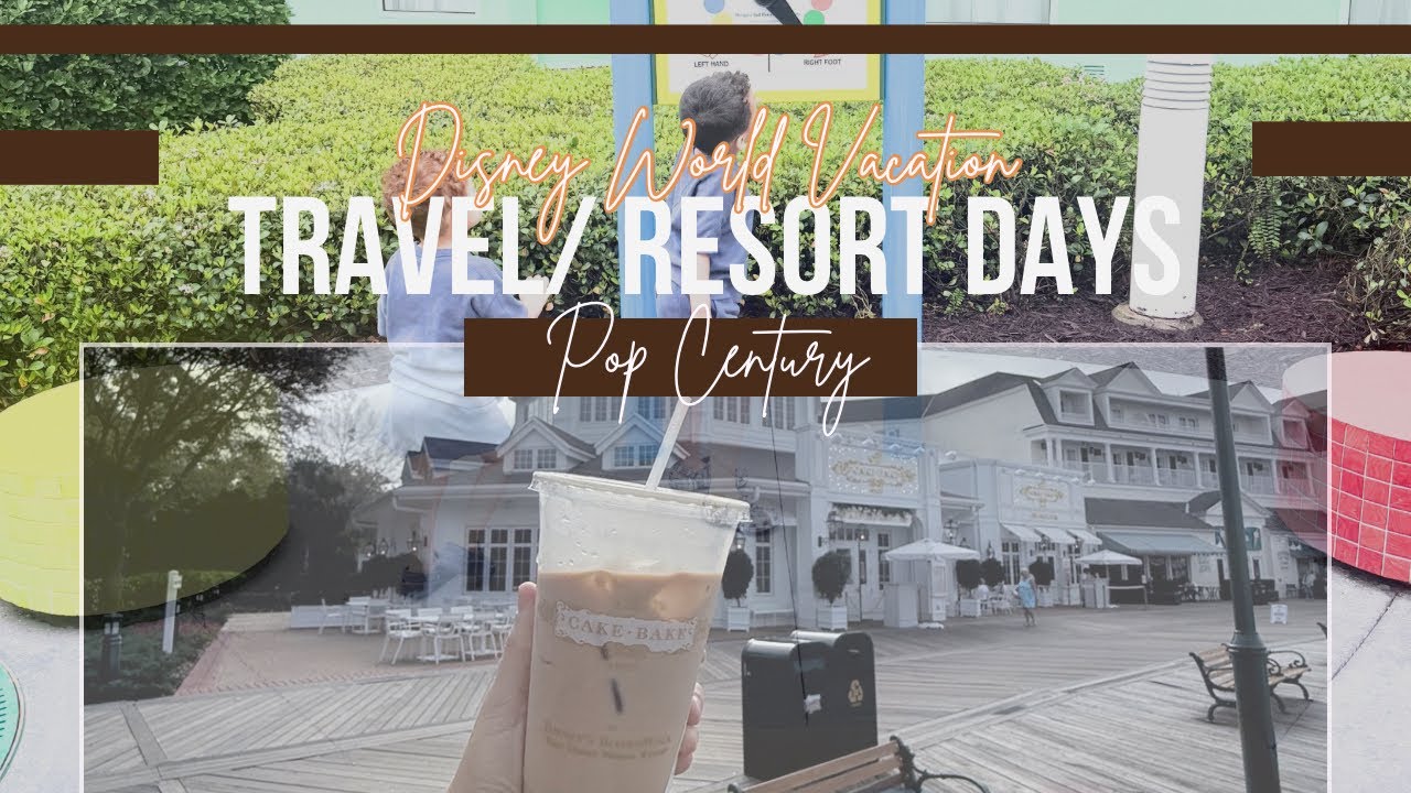 Disney World Travel Day/ Resort Day (fam of 4) Pop Century, Skyliner, Cake Bake Shop, Disney Springs