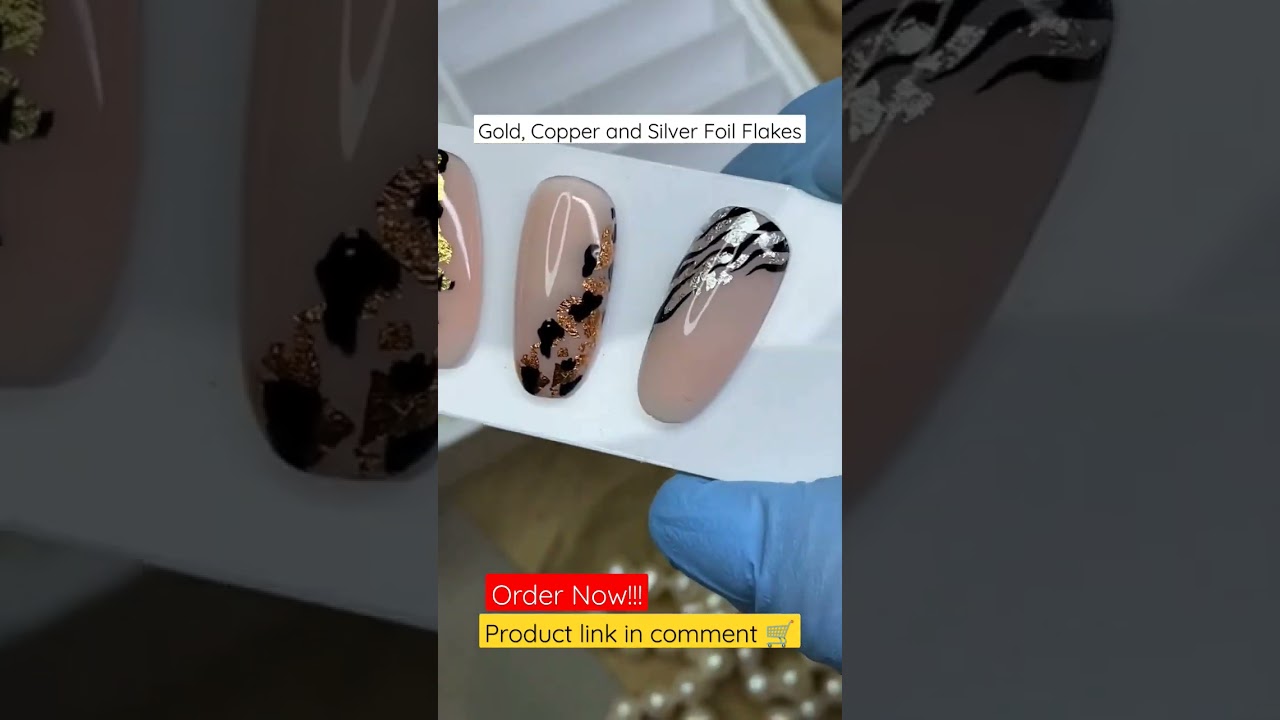 Animal Print Nails #Shorts #foilflakes #nail #trendingshorts #viral #youtubeshorts #nailart #nails
