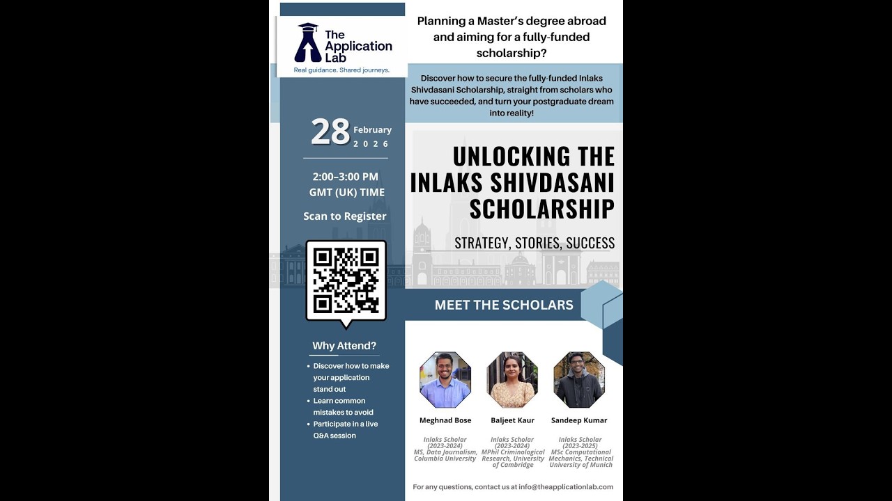 Unlocking the Inlaks Shivdasani Scholarship | Tips from Real Scholars | The Application Lab
