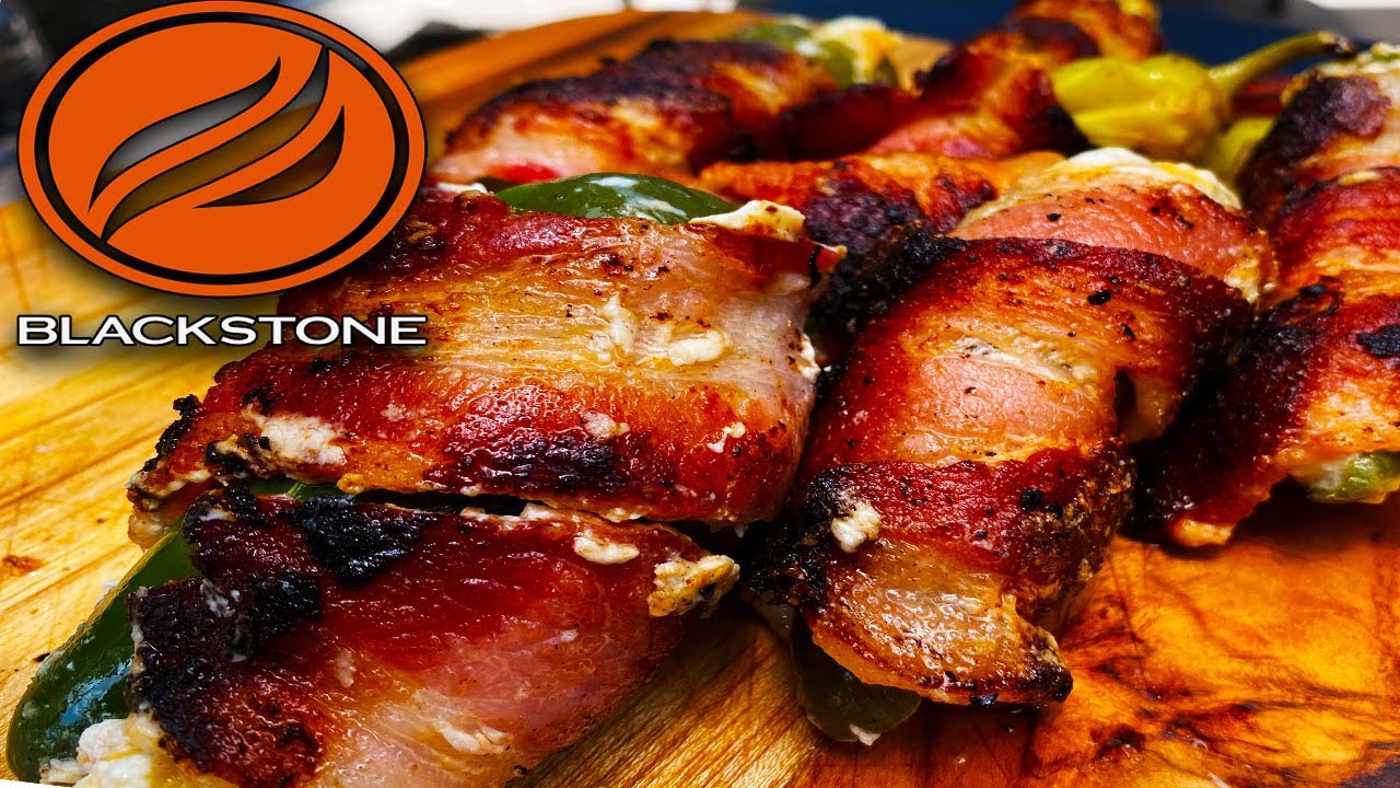 BACON WRAPPED JALAPEÑO POPPERS ON THE BLACKSTONE GRIDDLE -  AMAZING RECIPE!