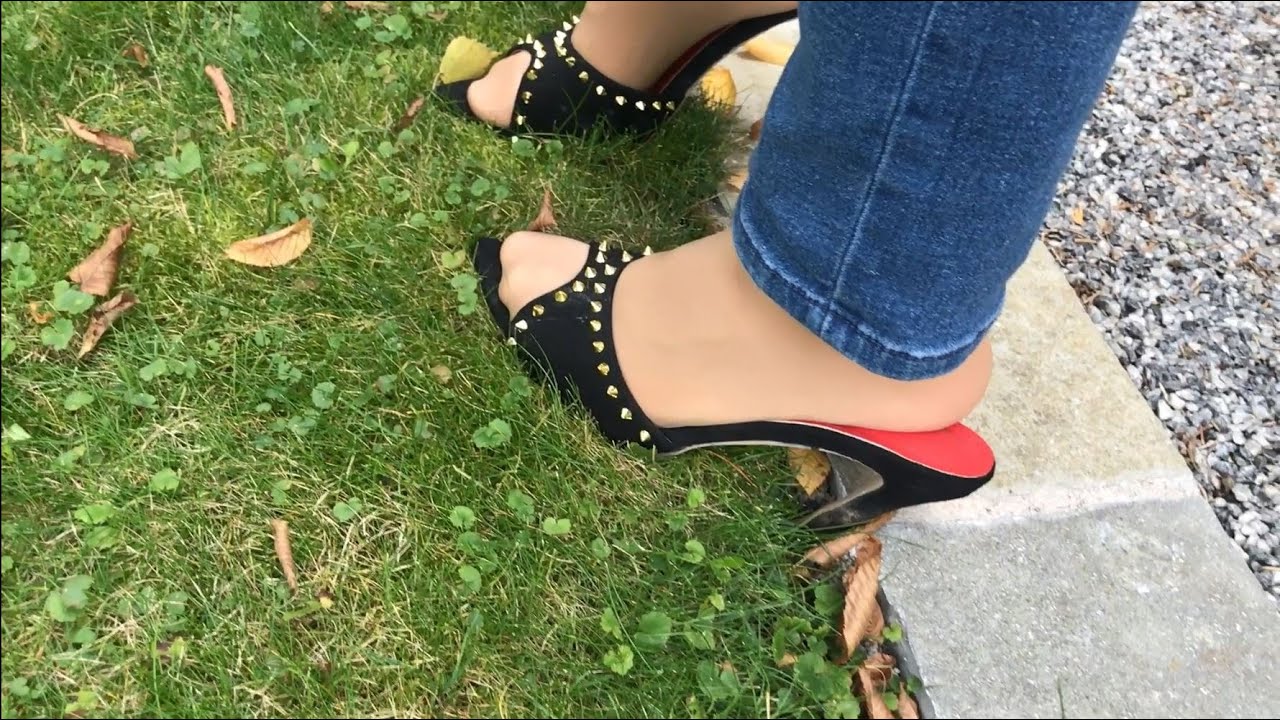 My black stiletto high heel mules - I show them again