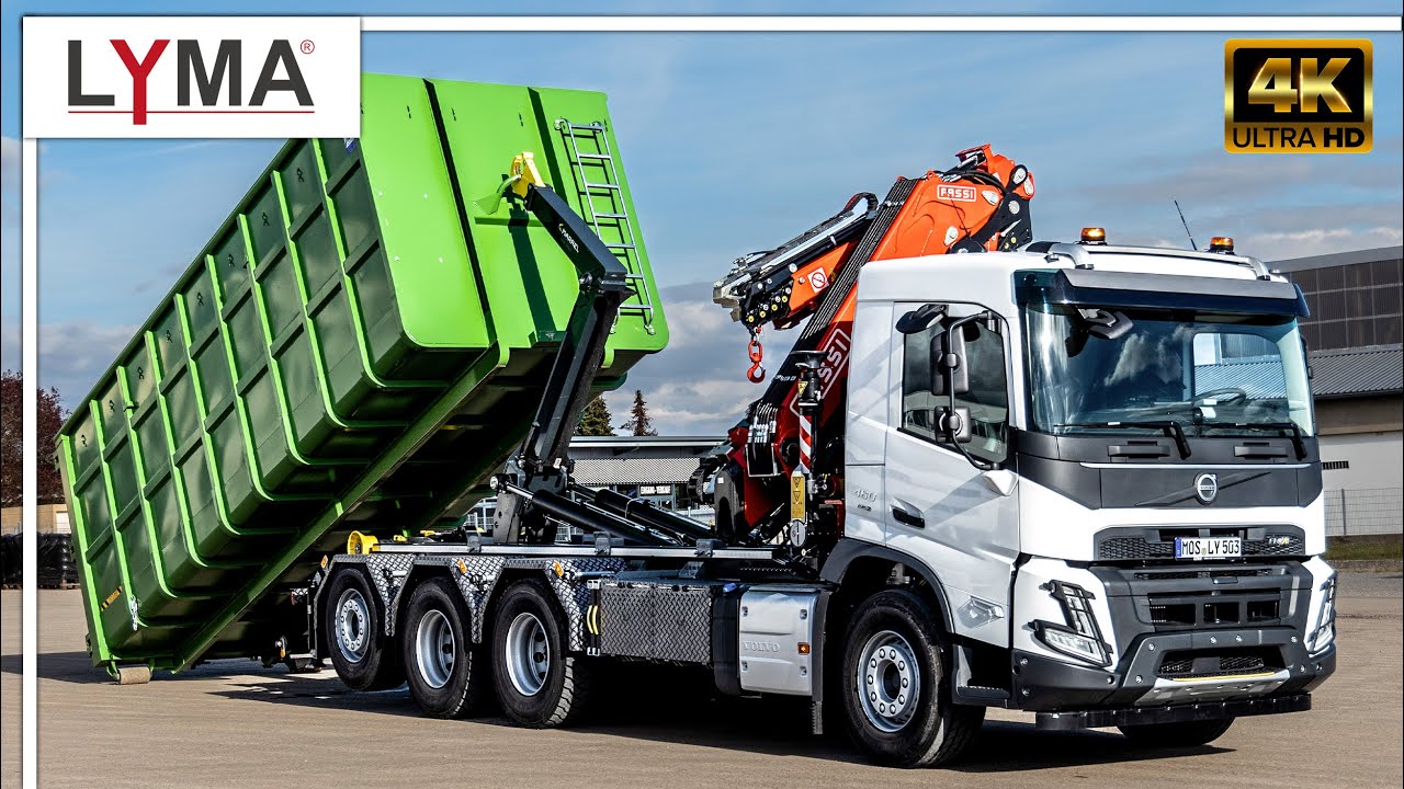 Volvo FMX 460 8x4 mit Fassi F295 A 2.26 + Fly-Jib 214 und Abrollerkipper AL 18