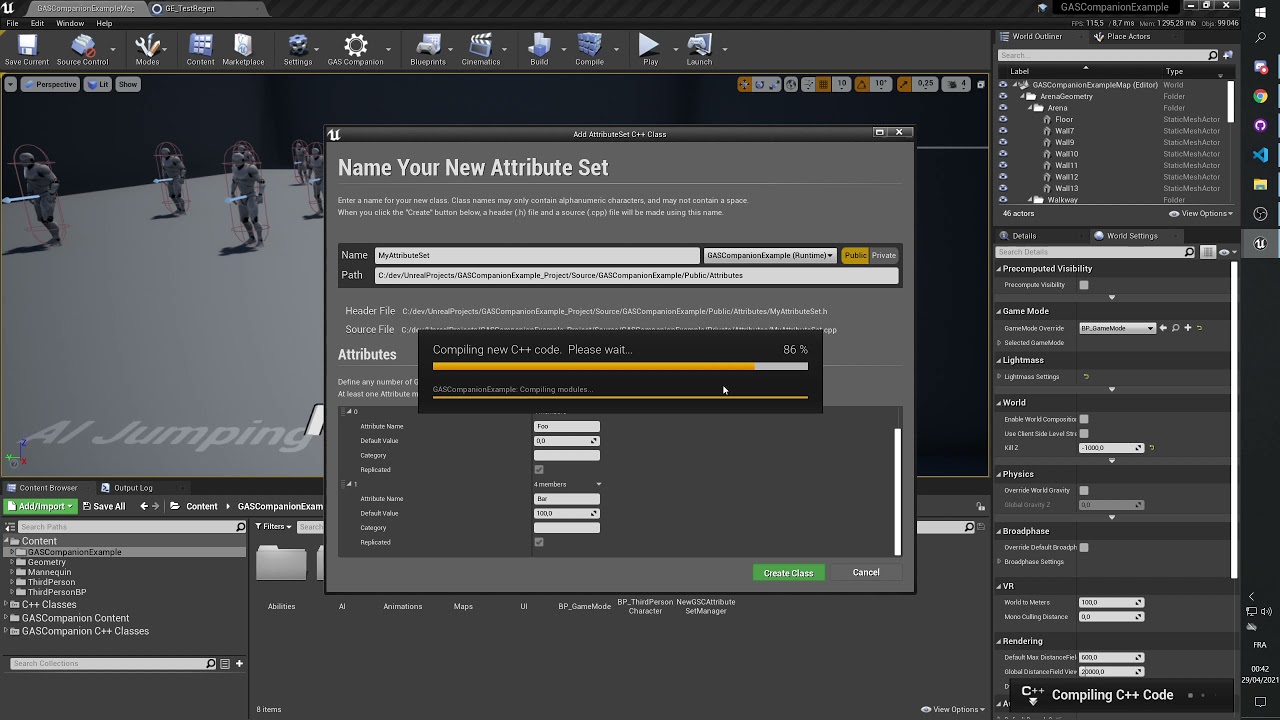 GAS Companion 1.2.0 - Gameplay AttributeSet Wizard, generation of Gameplay Attributes from Editor