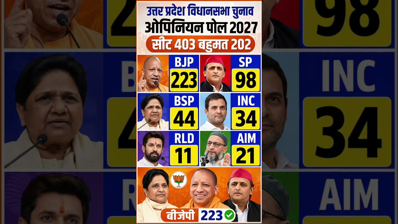 Uttar Pradesh Assembly Elections 2027 | Opinion Poll Survey | EXIT Poll | Yogi Adityanath #shorts