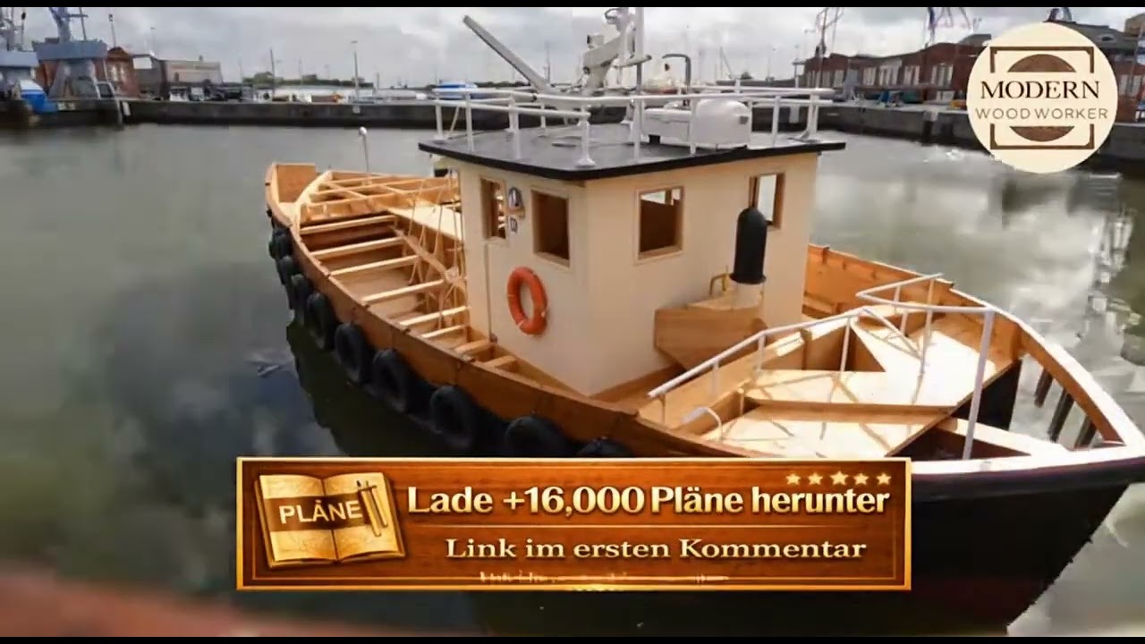Unglaubliches Holzboot Bauen! Geheime Pläne für diese perfekte Tugboat