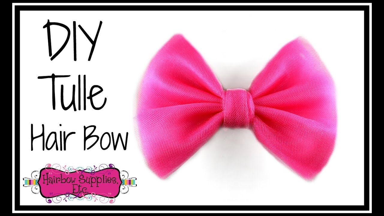 How to Make a Tulle Hair Bow - Tulle Bows for Gifts Tulle Ribbon Bow Hairbow Supplies, Etc.