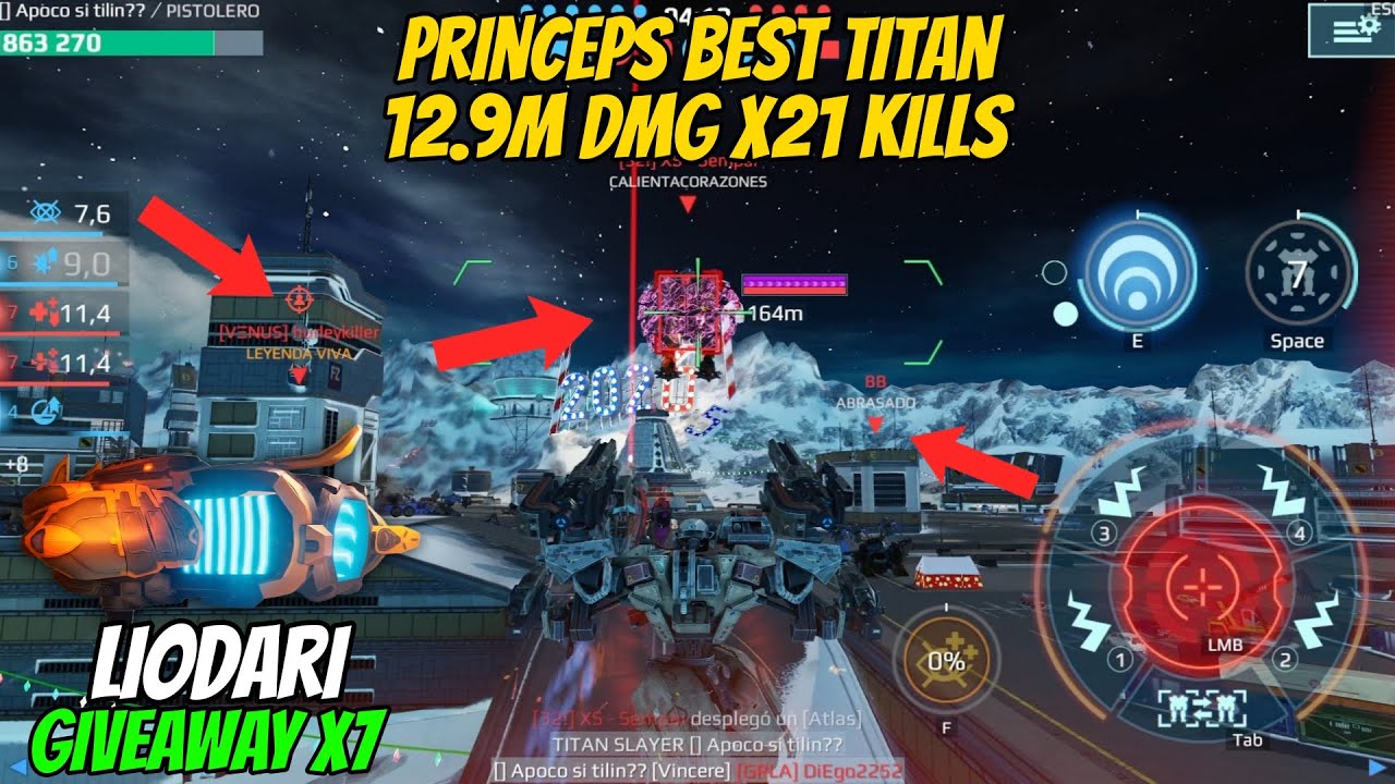 Princeps Best Titan OP! 12.9m dmg x21 kills 😱 - War Robots #WRWinLiodari
