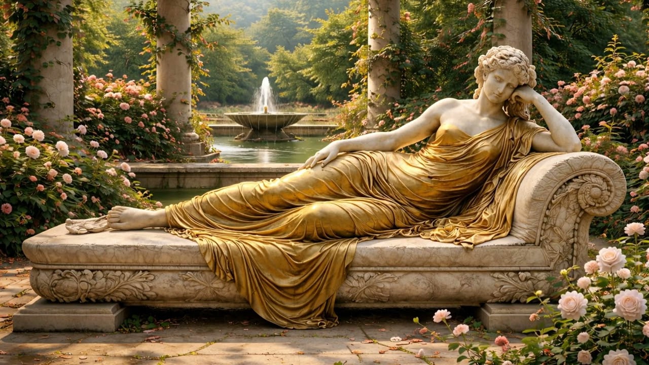 💧🌿 Greek Garden Ambience | Sanctuary of Ariadne | Fountain of Quiet Devotion (1 Hour)