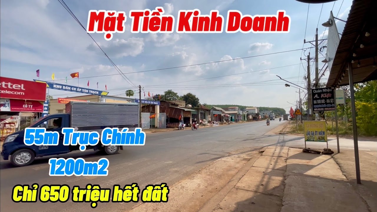Mặt tiền kinh doanh ngay khu tiện ích trường, trạm. 55m trục chính, 1200m2 bán hết chỉ 650 triệu.