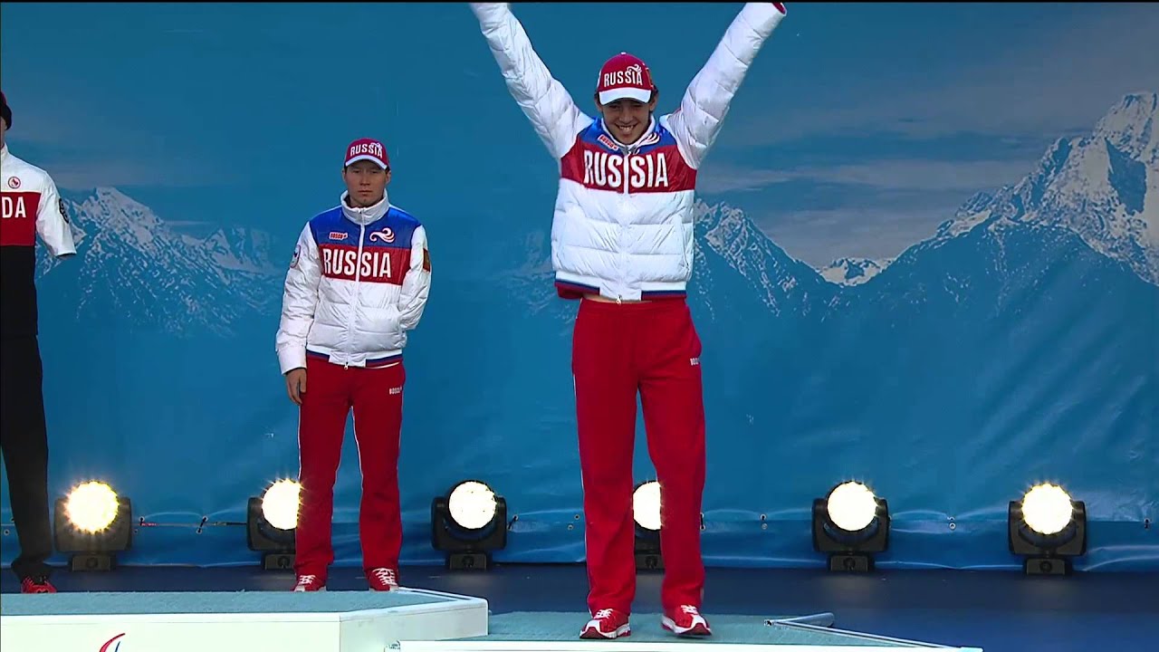 Men's short distance biathlon standing Victory Ceremony | Biathlon | Sochi 2014 Paralympics