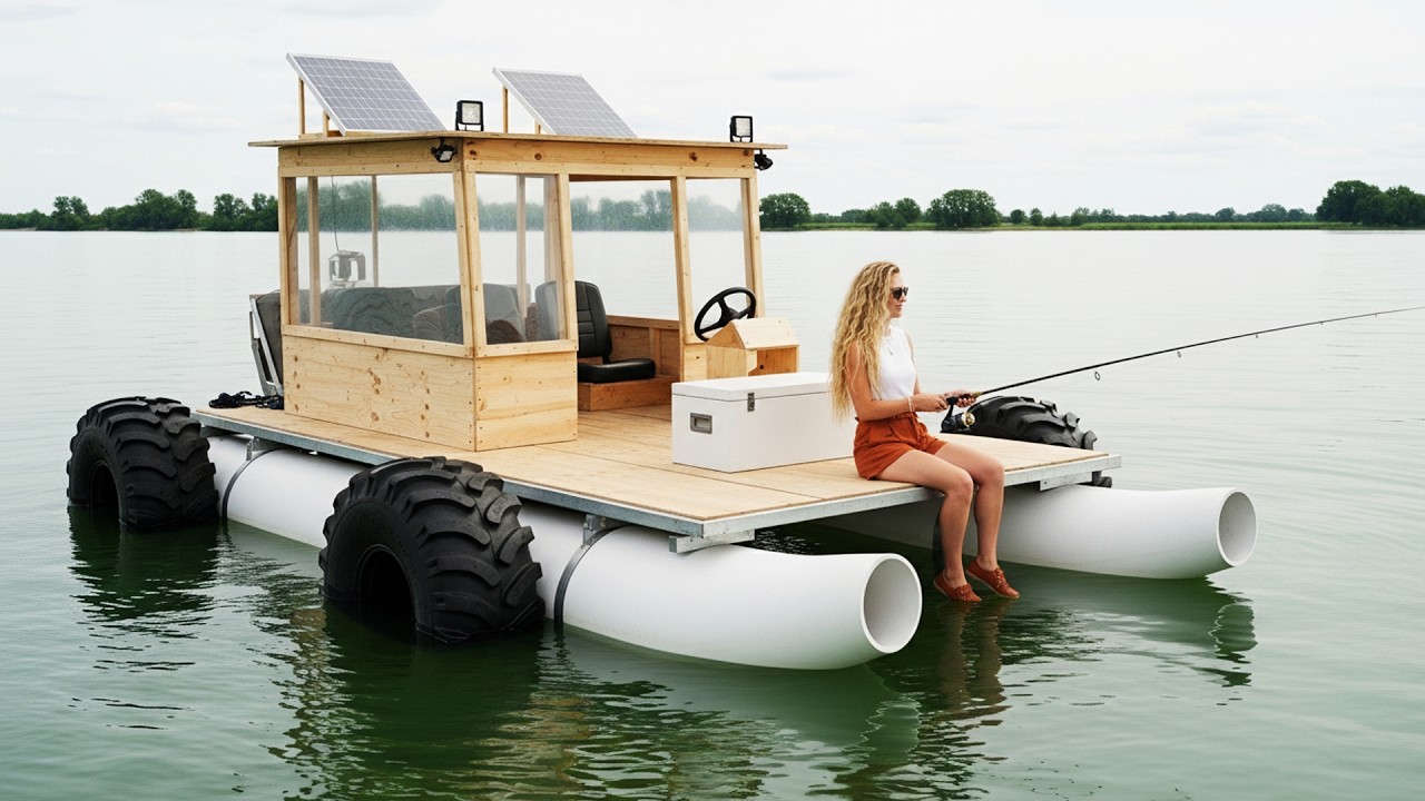 I Built a Homemade Amphibious RV That Floats + A Zero-Gravity Centrifugal Car | By @HandyGeng