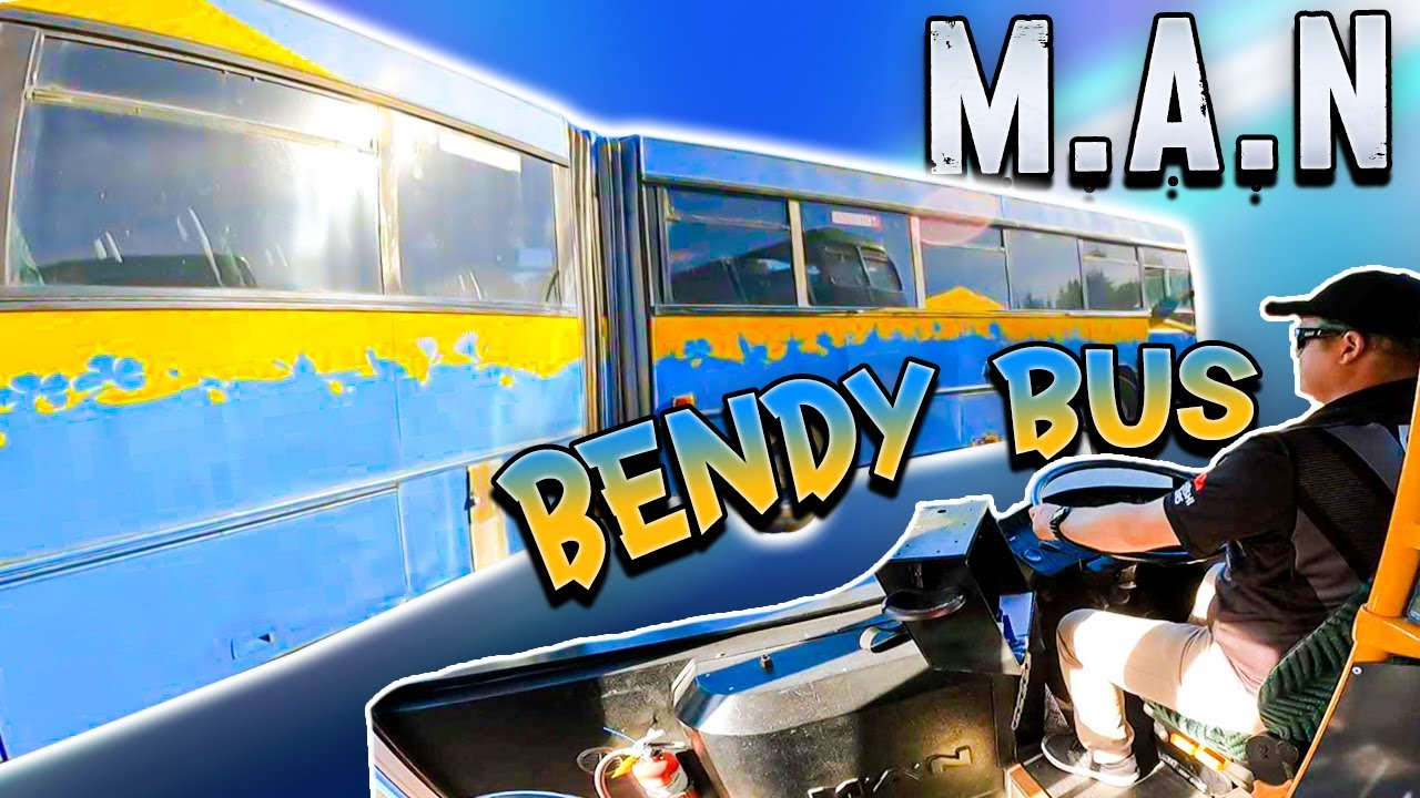 【M.A.N Bendy Bus】Cab Cam!Tight Cornering! Engine views!5 speed ZF Automatic