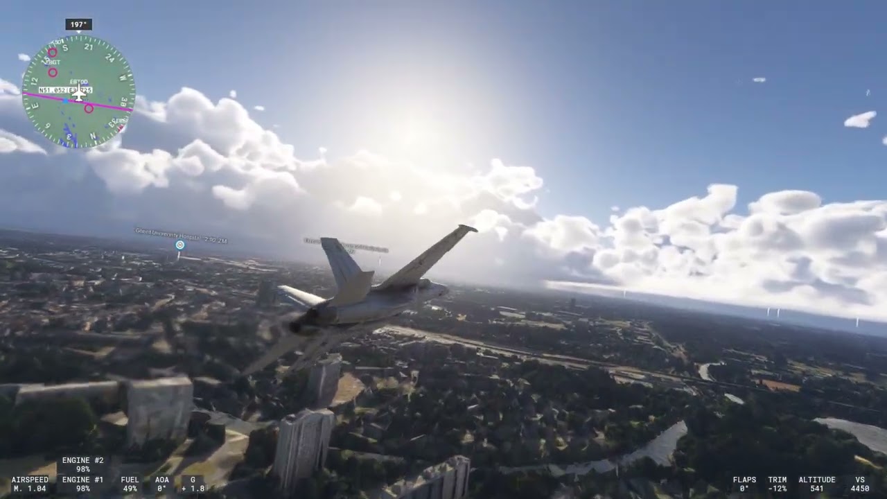 Microsoft Flight Simulator 2024 Schraaljager boven België