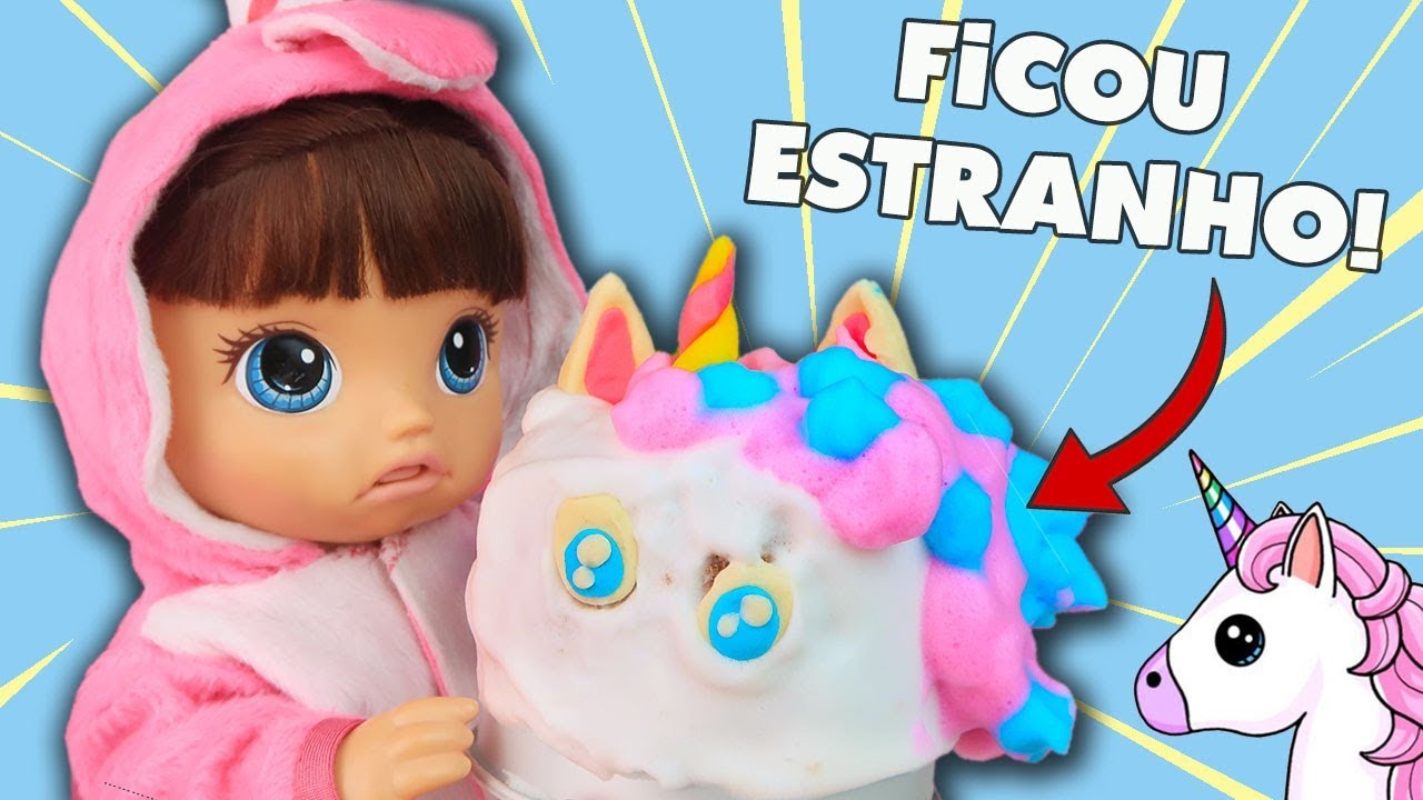 TENTEI FAZER UM BOLO UNICÓRNIO | BABY ALIVE DUDA - Lilly Doll