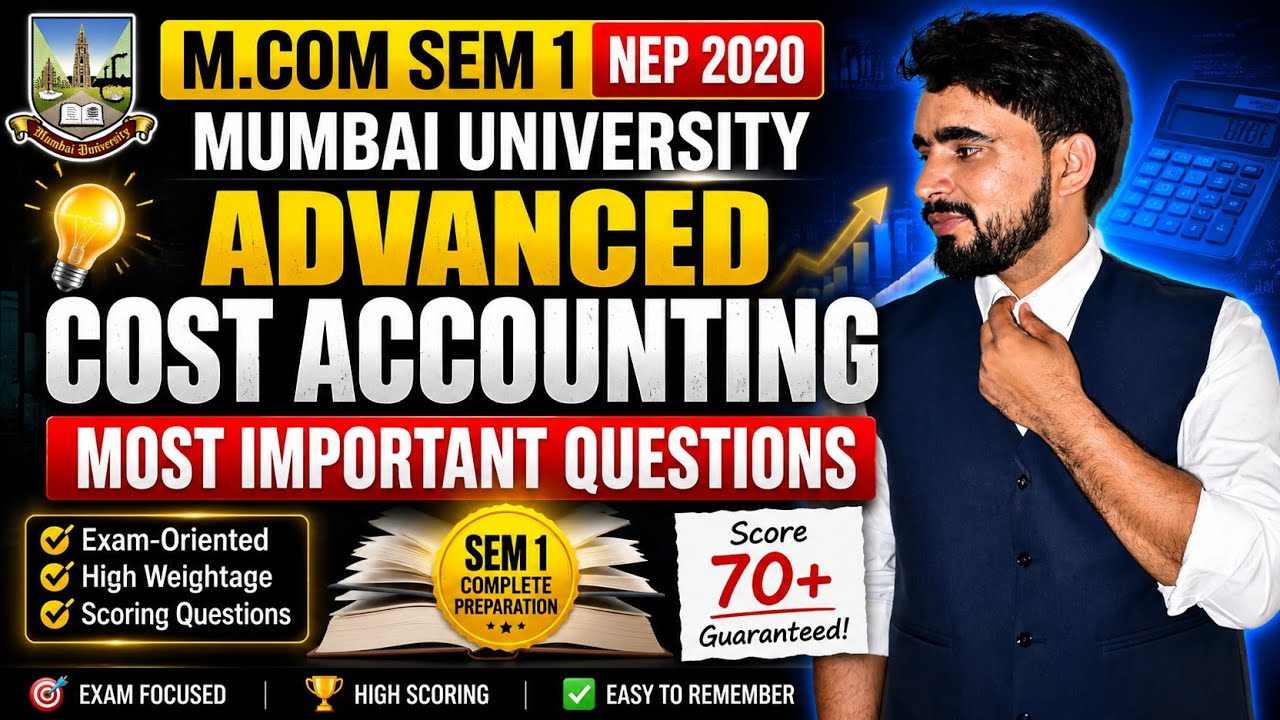 M.COM Sem 1 Advanced Cost Accounting Most Important Questions 2026 | NEP 2020 | Mumbai University | 