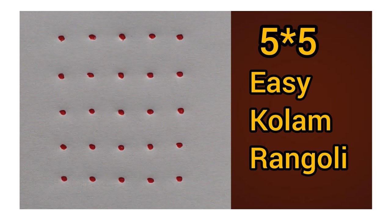 5*5 dots easy rangoli / small dots easy rangoli / kolam for beginners rangoli / daliy rangoli  🪷🌺🌷